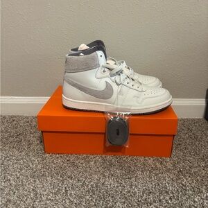 Nike High-Top Sneakers in White and Gray